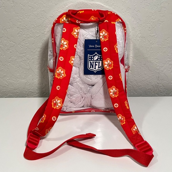 Kansas City Chiefs KC Backpack Vera Bradley X NFL Red Yellow Bandana Clear NWT - Picture 4 of 6